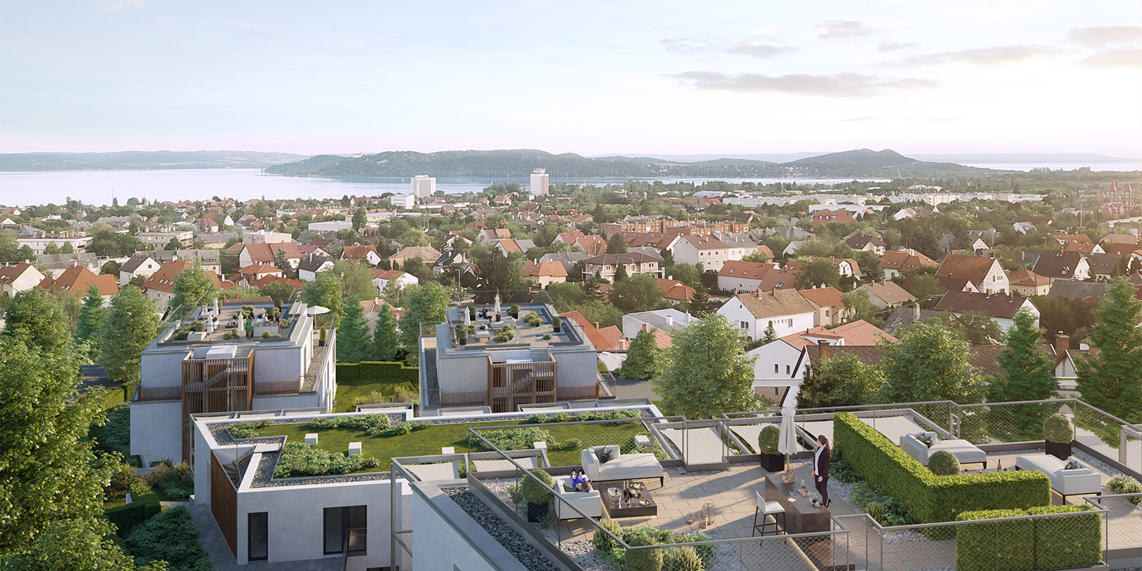 Felső lakásokhoz terasz